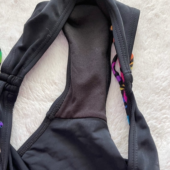Black Bikini Bottom with Multicolor Ties - Picture 5 of 5